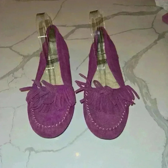 Sporto Suede Moccasins Slip On Loafers Womens Size 9 Fushia Pink - Picture 1 of 8